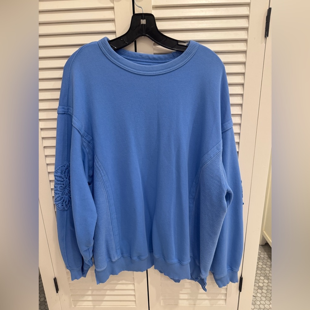 Aerie Light Blue Ribbed Crewneck